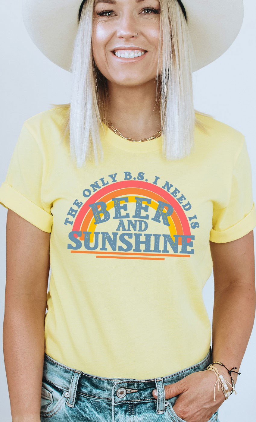 Beer and Sunshine Rainbow Graphic Tee