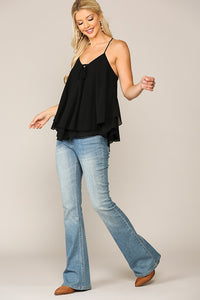 Double Layered Black Cami Top